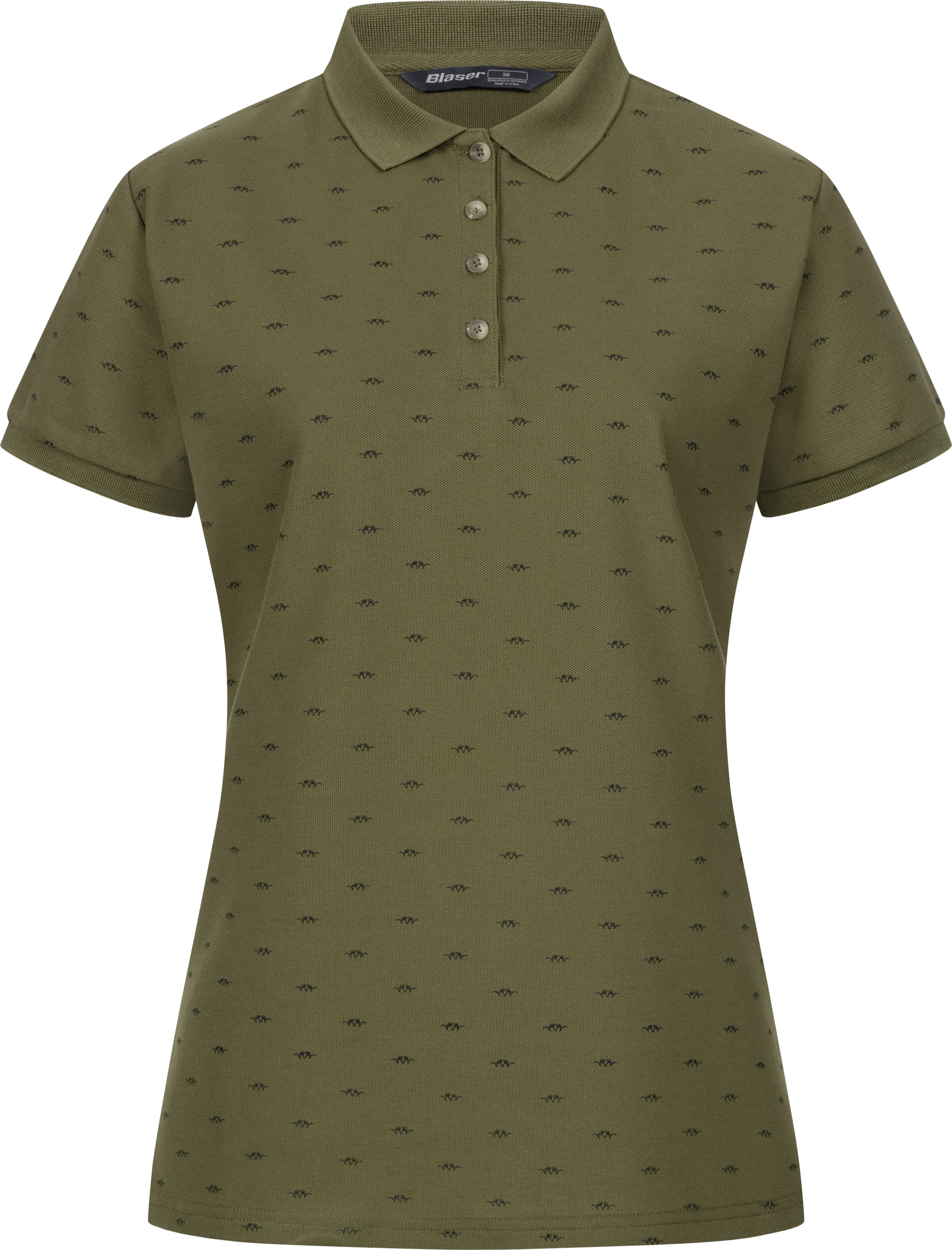 Women’s Allover Polo Shirt Dark Olive/Black