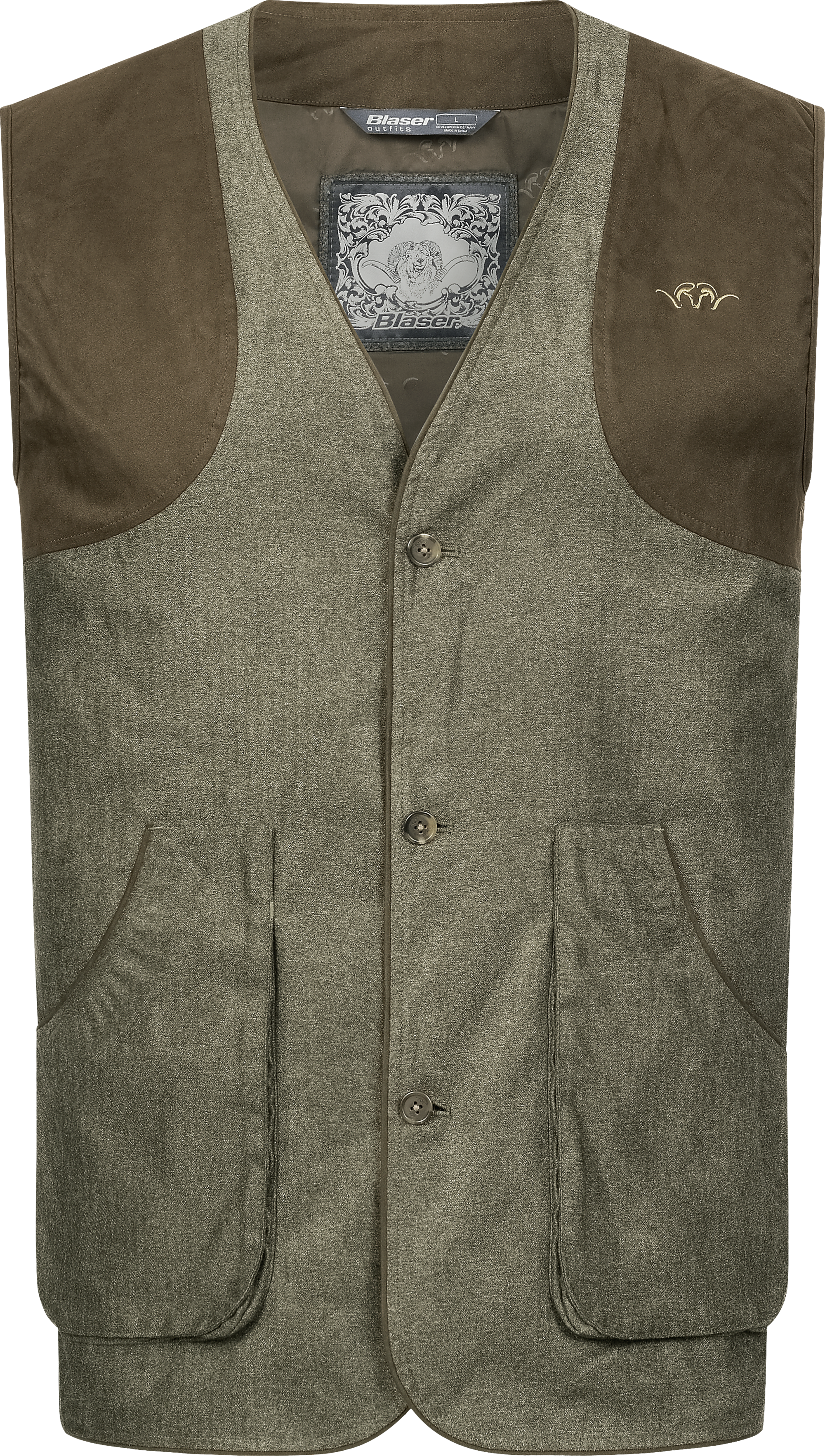 Wing Waistcoat Vintage Olive Mélange / Black